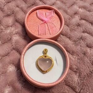 Elegant Gold and Pink Heart Pendant